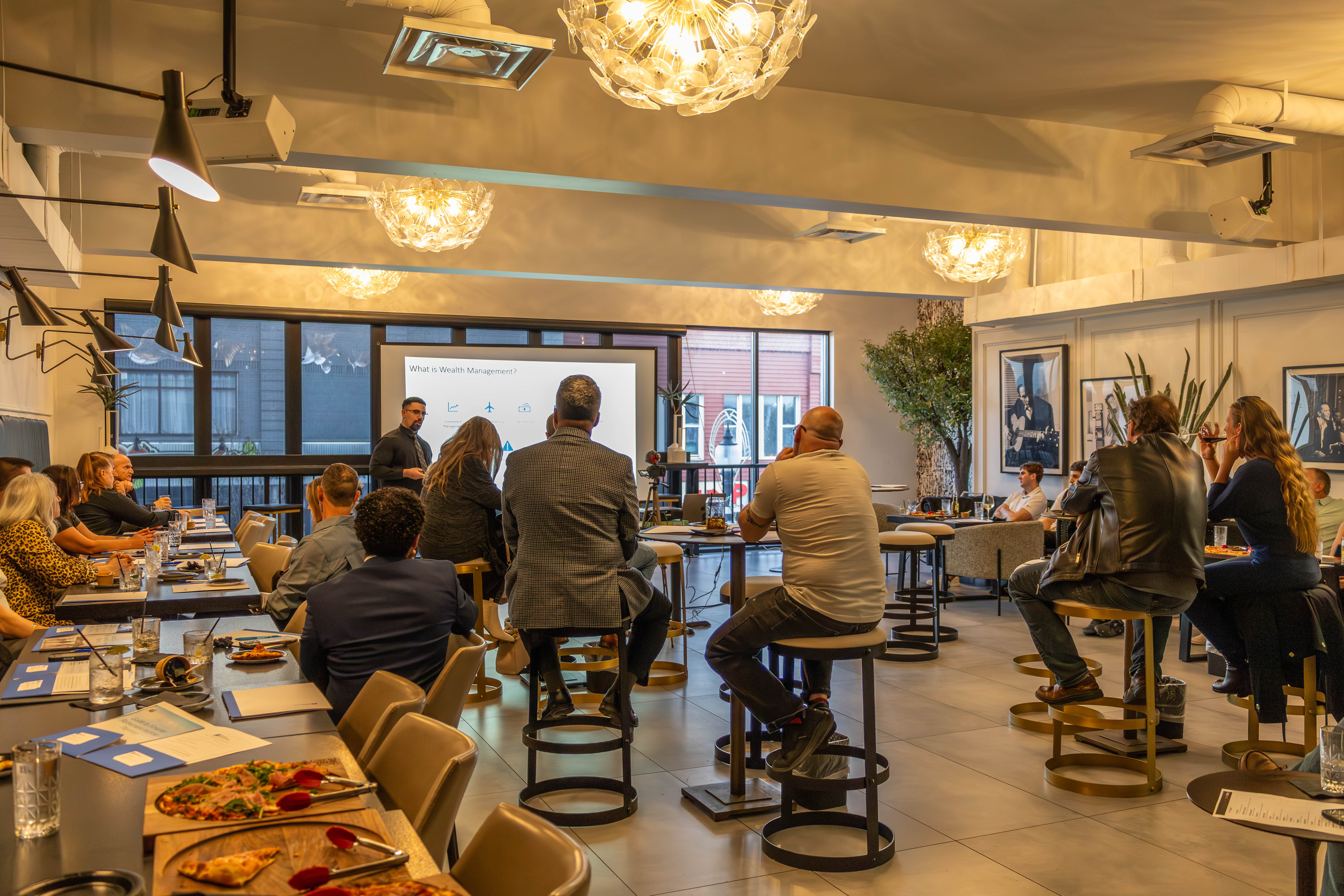 Richard Saba presenting at a private client event