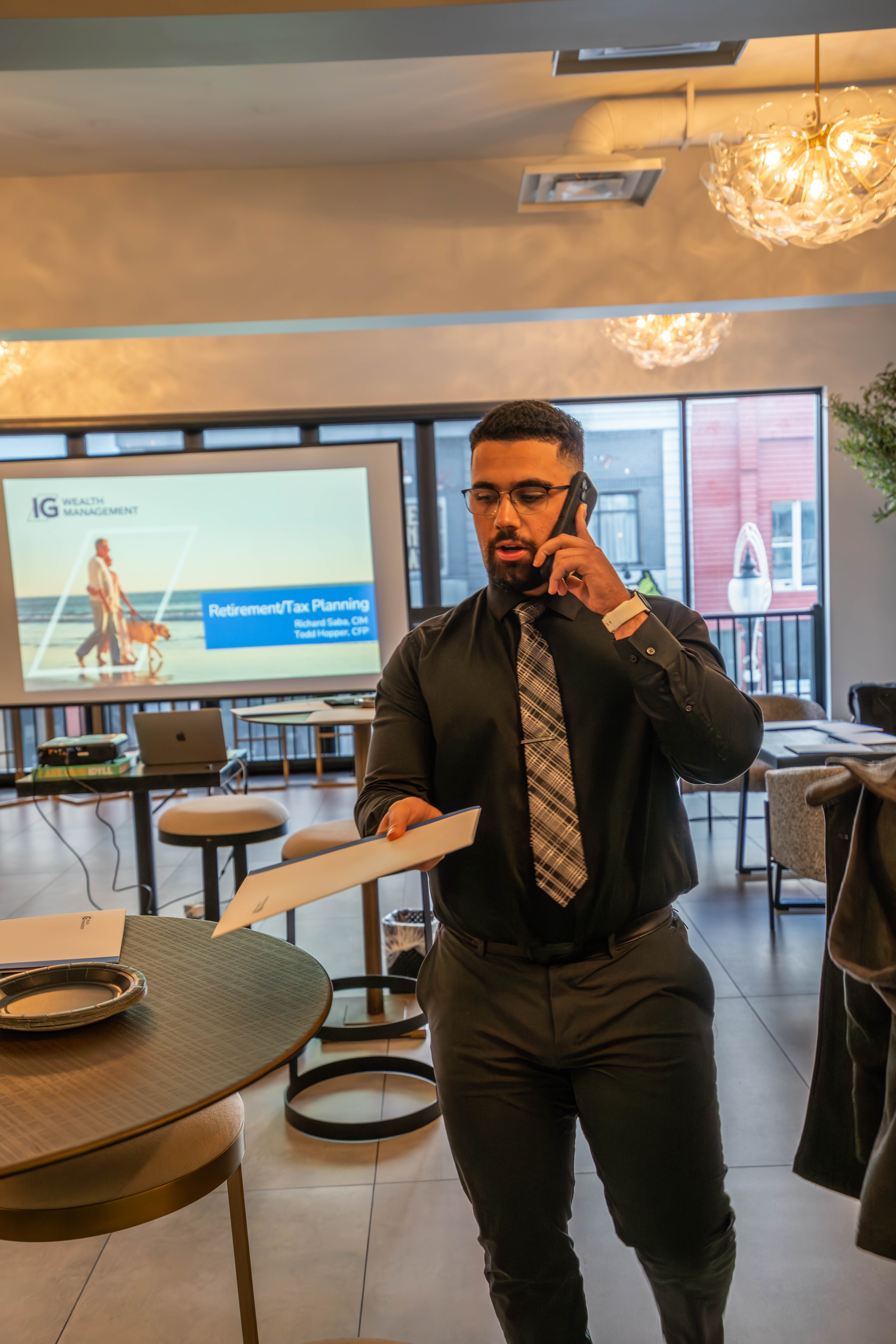 Richard Saba on a client call